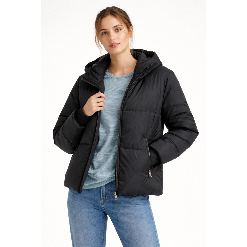 AllAccess Black Hooded Down Puffer Jacket XS New With Tags